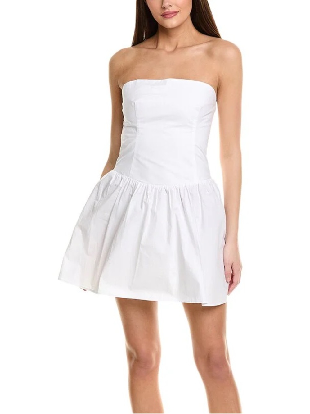Susana Monaco White Drop Waist Strapless Mini Dress XS